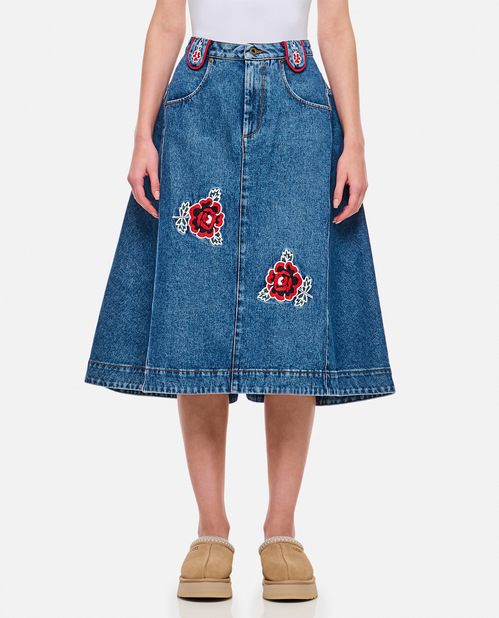 Molly Goddard Abi Denim Miid Skirt