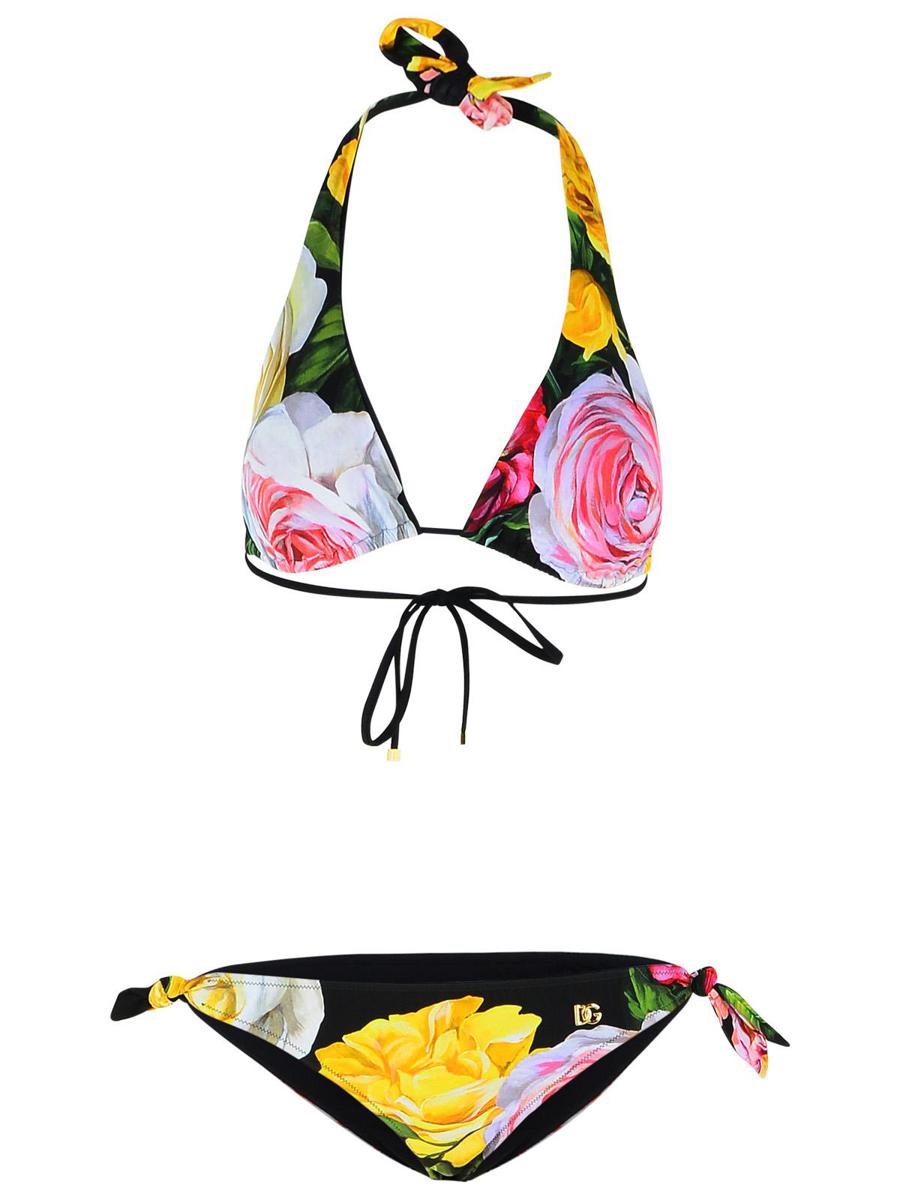 Dolce & Gabbana 'Peonies' Pink Polyamide Blend Bikini
