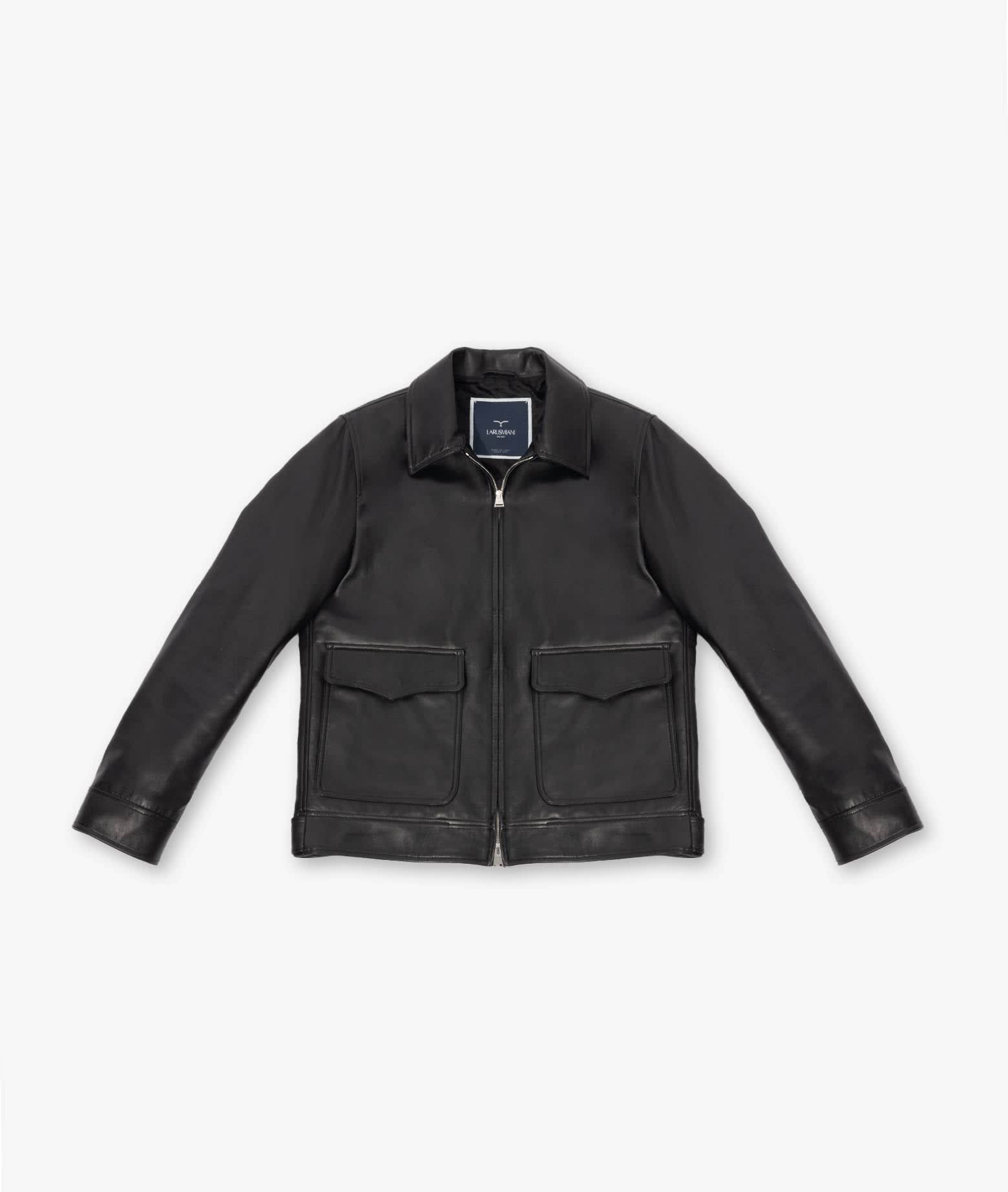 Larusmiani Leather Jacket Racer Leather Jacket