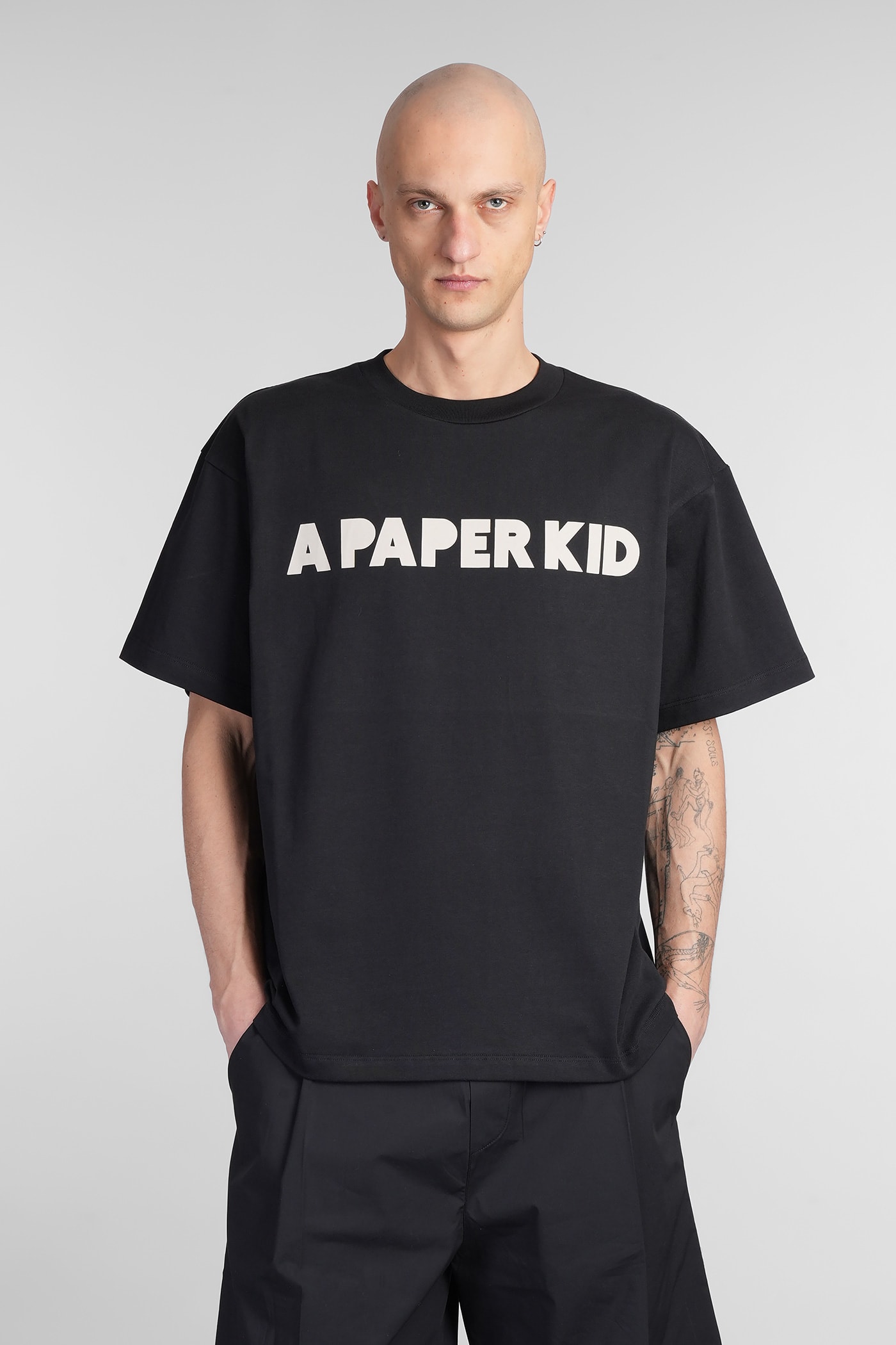 A Paper Kid T-shirt In Black Cotton