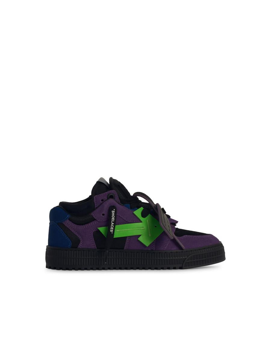 Off-White 'Floating' 紫色皮革运动鞋