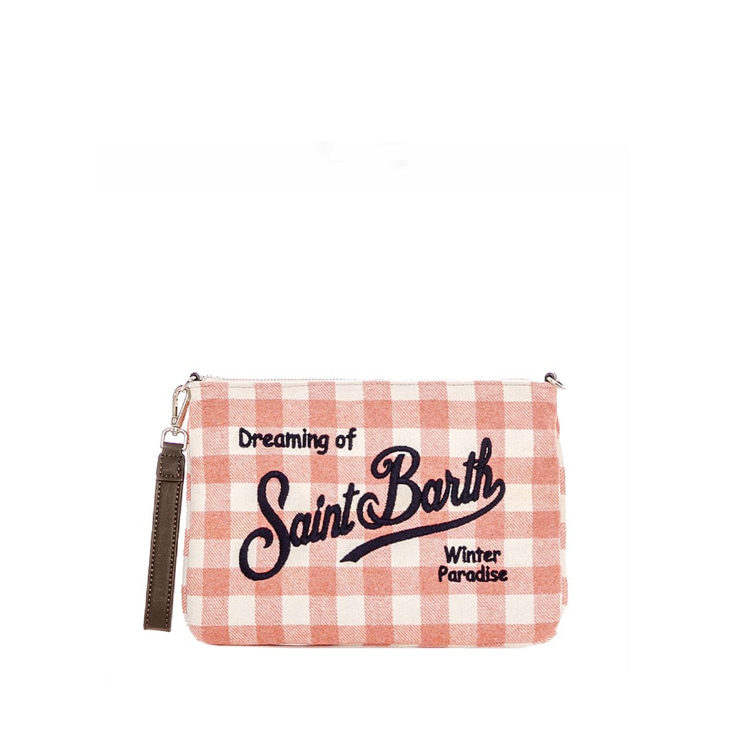 MC2 Saint Barth Parisienne Pink Gingham Wooly Cross-body Pouch Bag