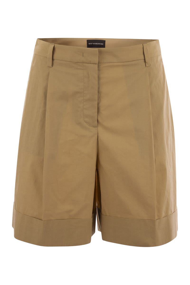 Mvp Wardrobe Cotton Shorts With Darts