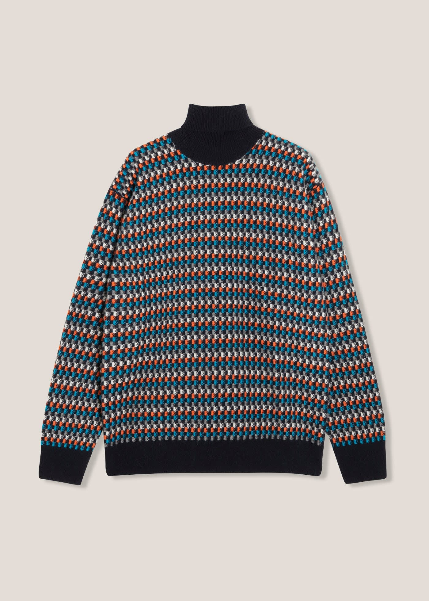doppiaa Aamintore Wool Turtleneck With Geometric Pattern