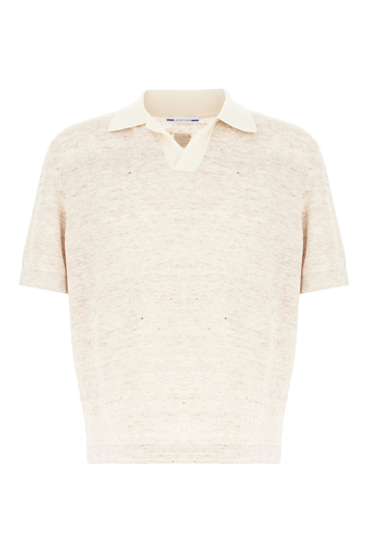 Jacob Cohen Melange Sand Linen Polo Shirt
