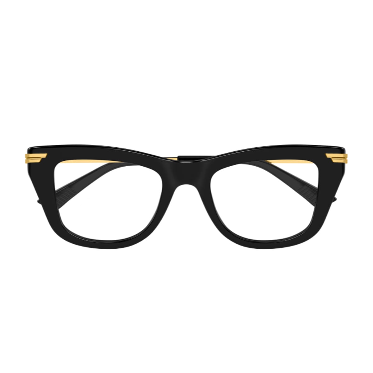 Bottega Veneta Eyewear Bottega Veneta Bv1370o Linea Ribbon 001 Black Gold Glasses