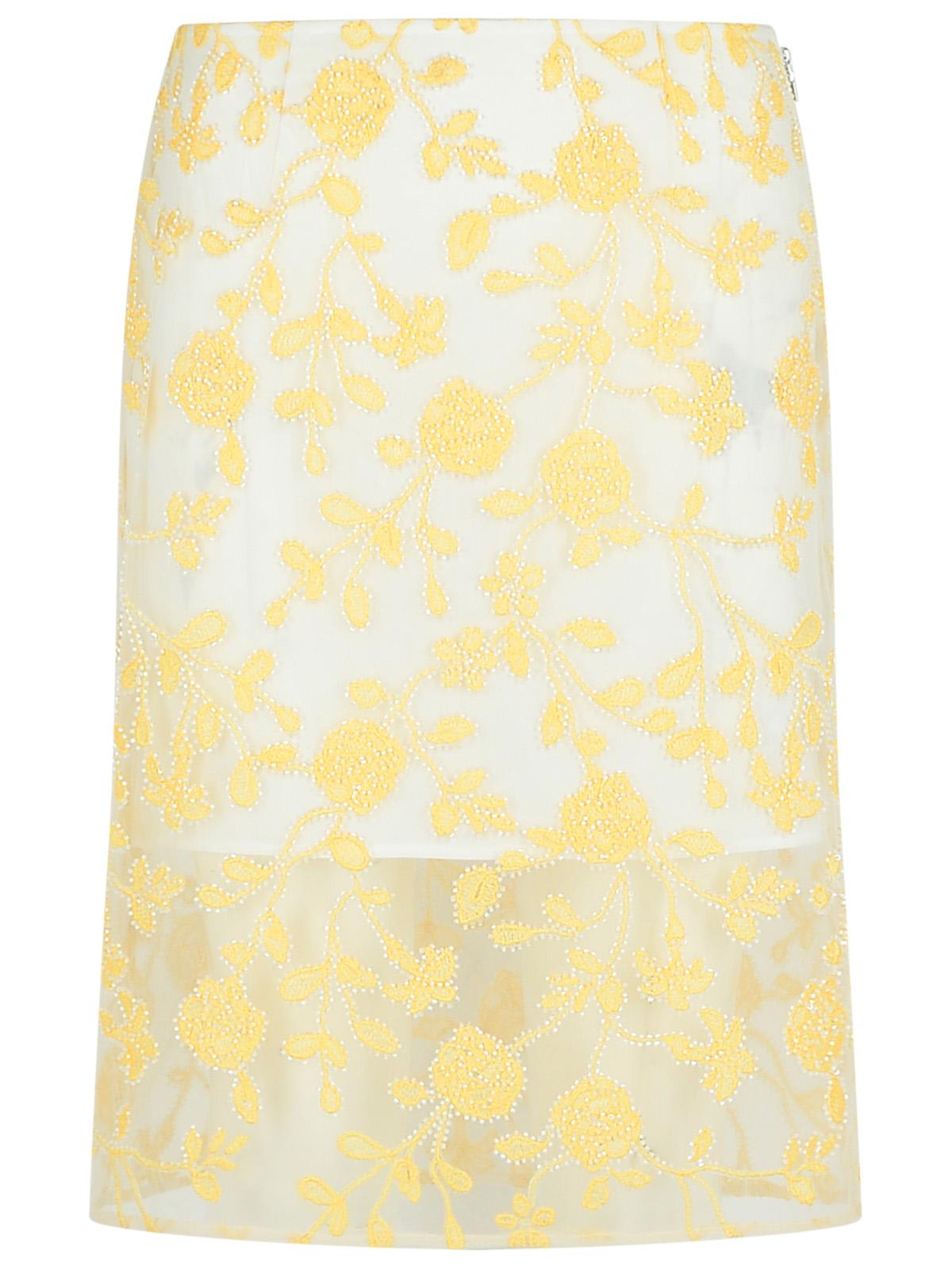 Rotate by Birger Christensen pencil Flower Yellow Polyester Skirt