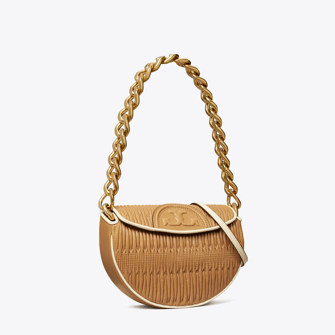Tory Burch Mini Fleming Soft Pleated Crescent Bag