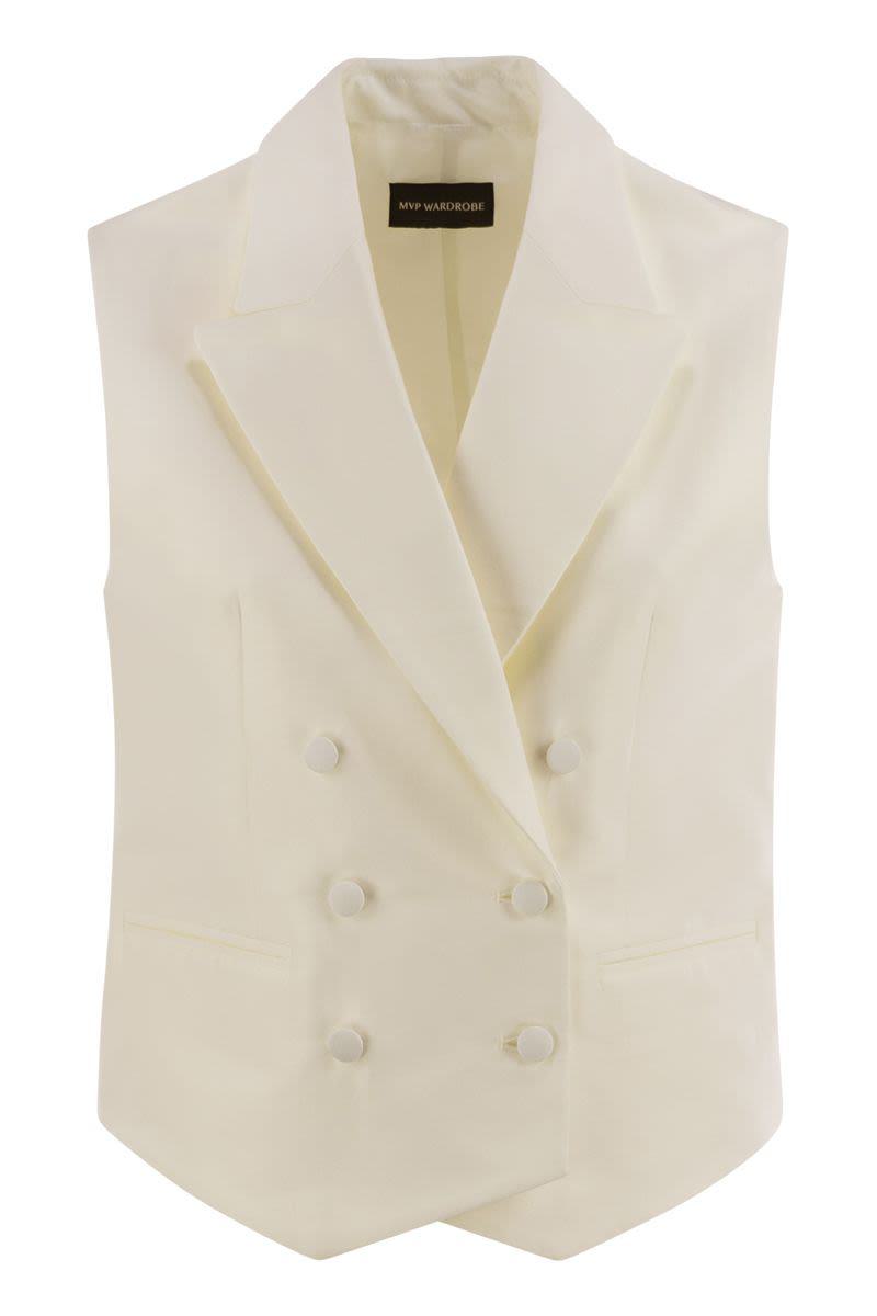 Mvp Wardrobe Double-Breasted Cotton And Silk Waistcoat