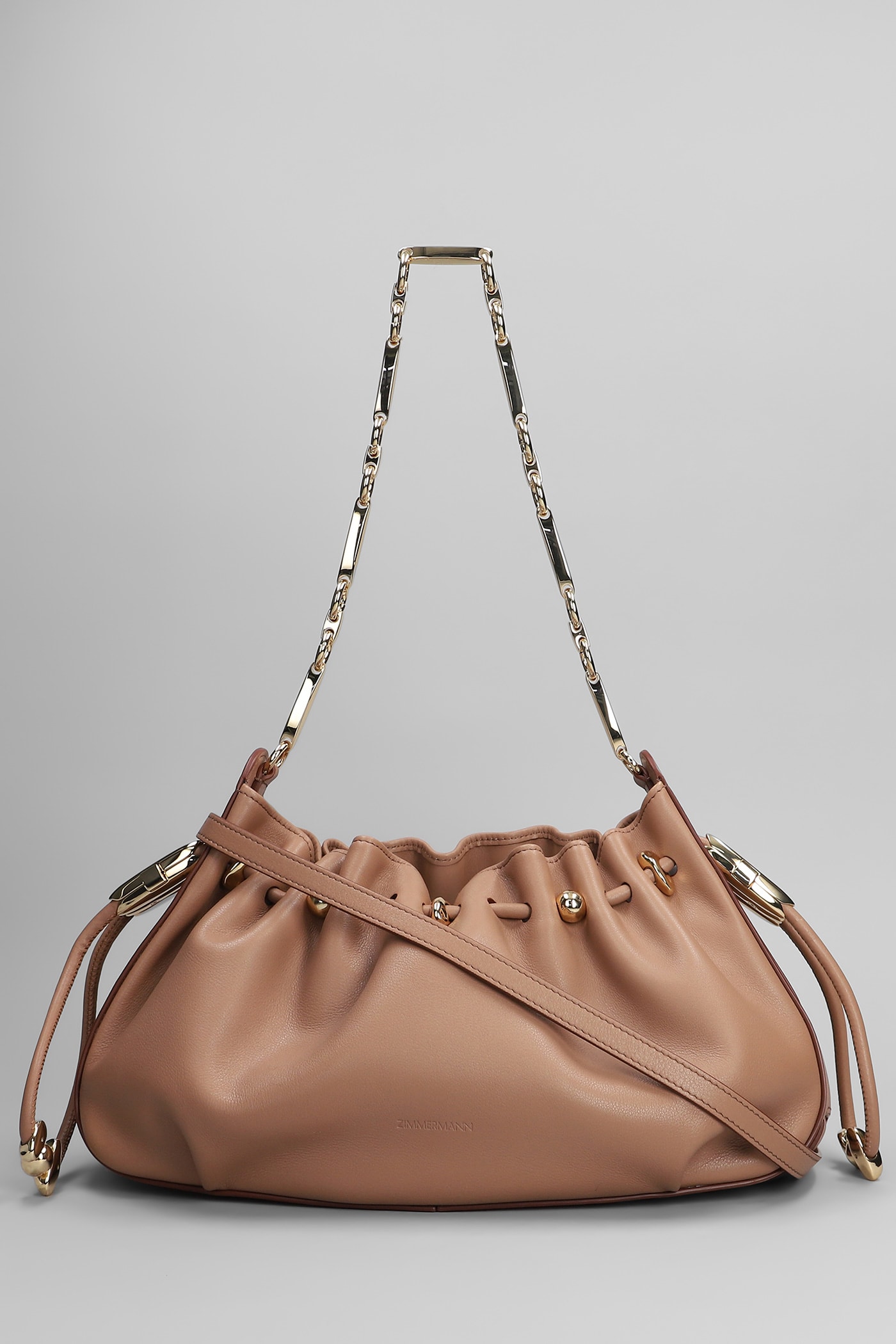 Zimmermann Halcyon Shoulder Bag In Taupe Leather