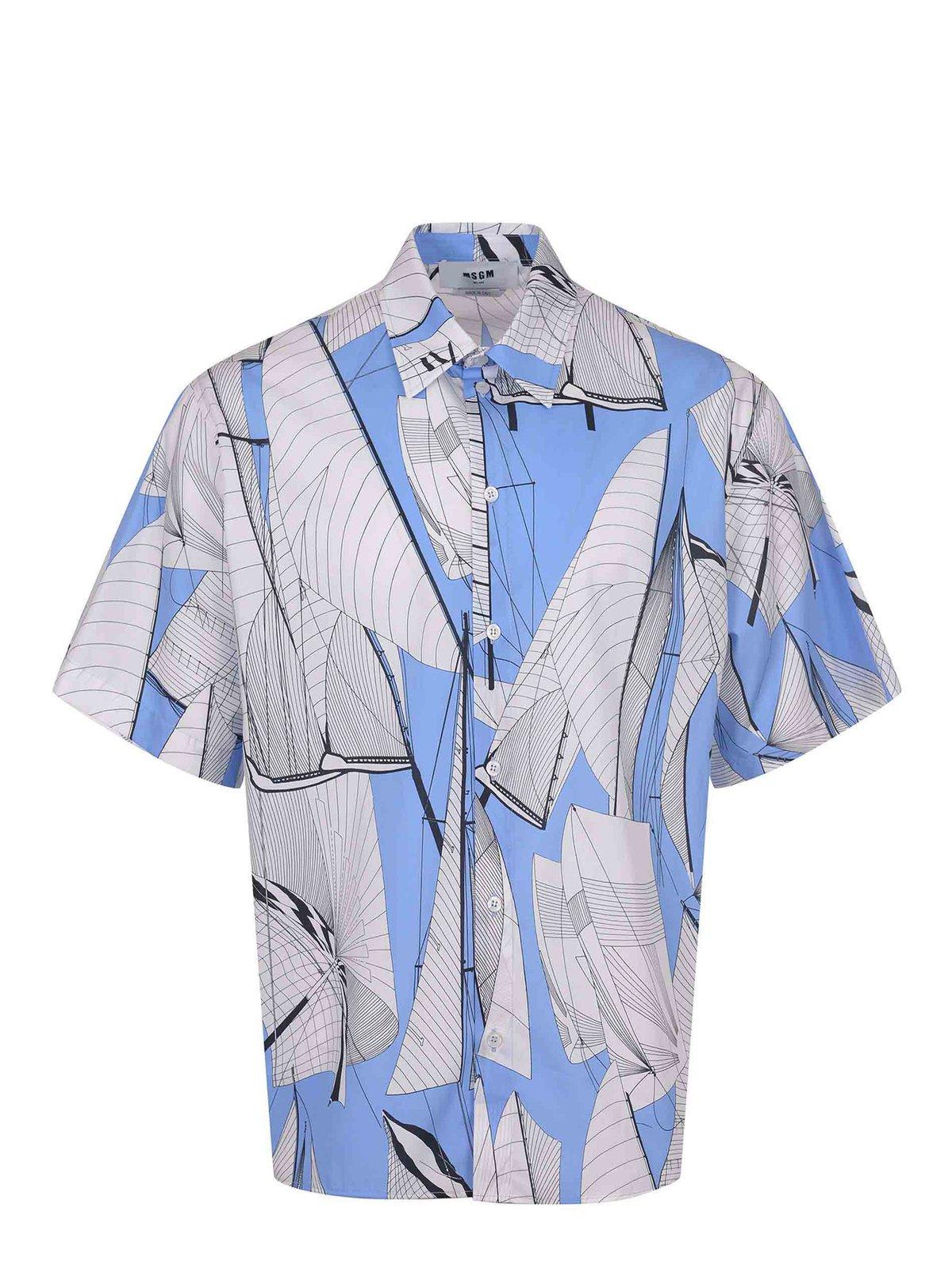 MSGM Graphic Printed Short Sleeved Shirt