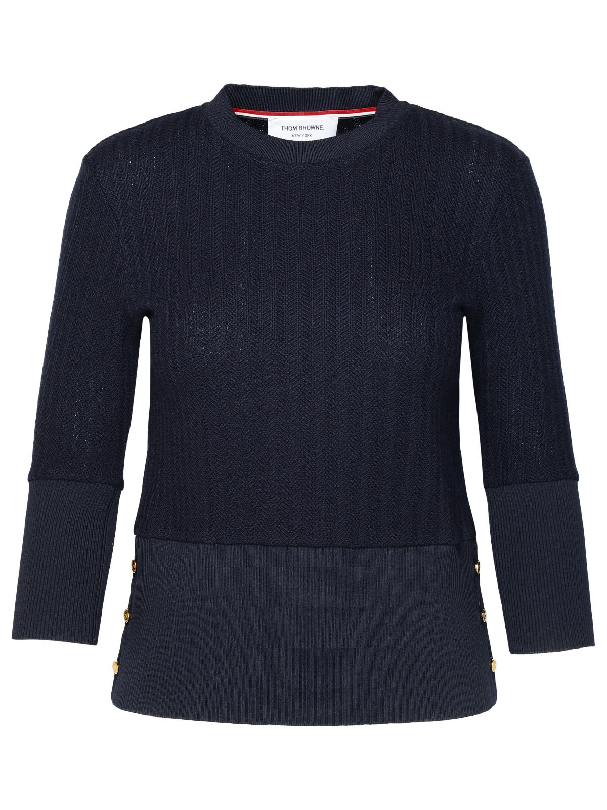 Thom Browne Navy Virgin Wool Sweater