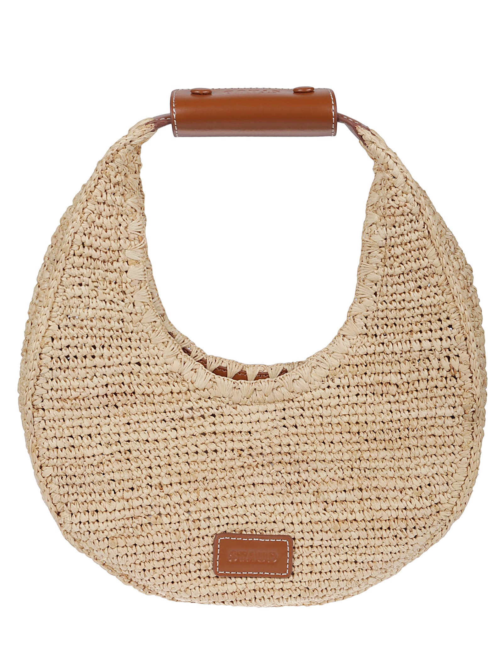 STAUD Moon Raffia Tote Bag