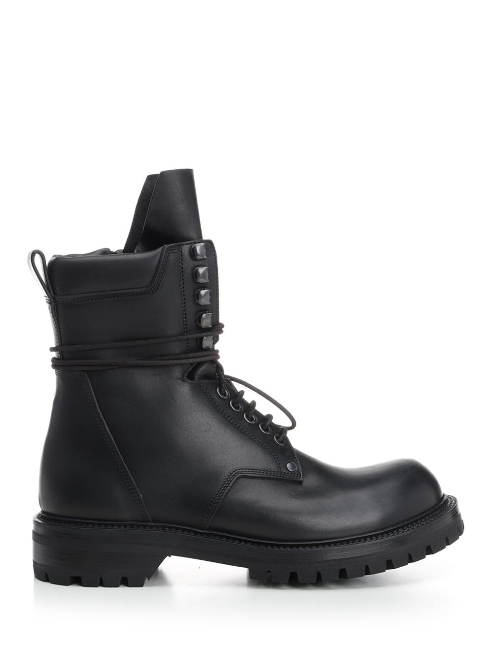 Rick Owens Black Leather Army Boots
