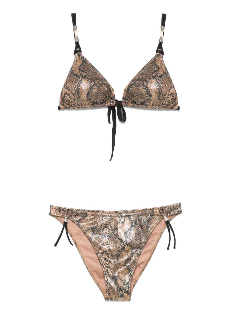 Pin Up Stars Snake Print Triangle Bikini Clothing