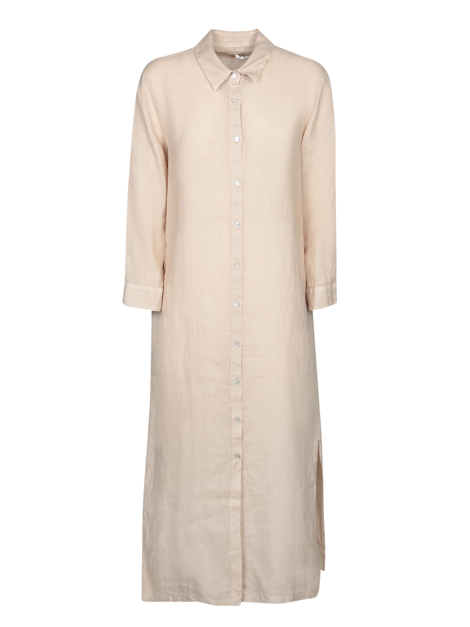 120% Lino Sand Linen Shirt Dress