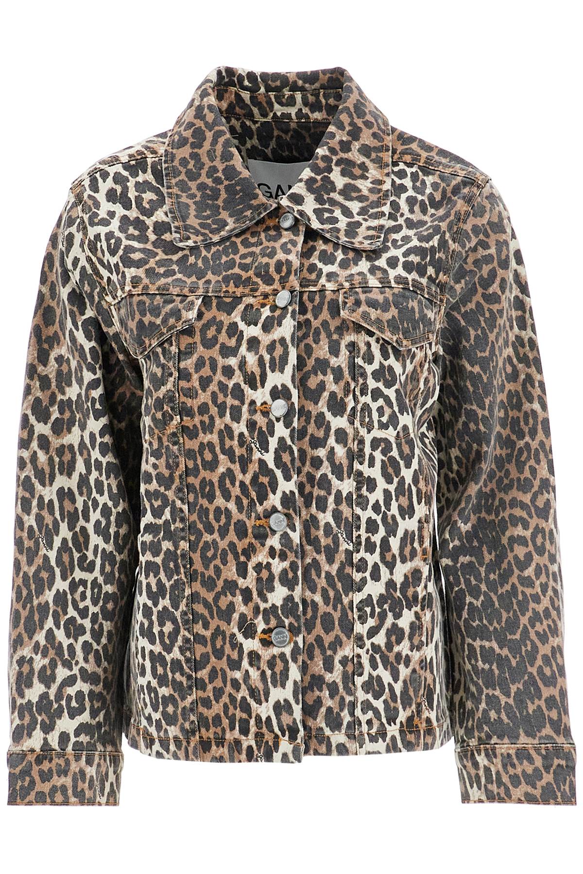 Ganni leopard Print Denim Jacket
