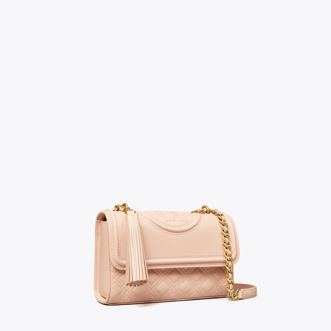 Tory Burch Small Fleming Polished-Grain Convertible Shoulder Bag
