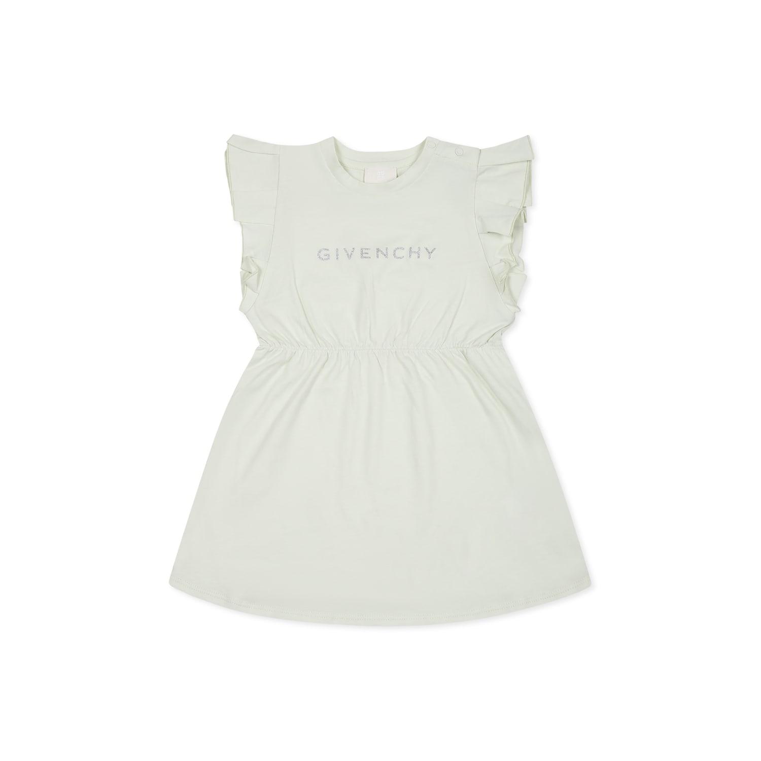 Givenchy Green Dress For Baby Girl With Logo