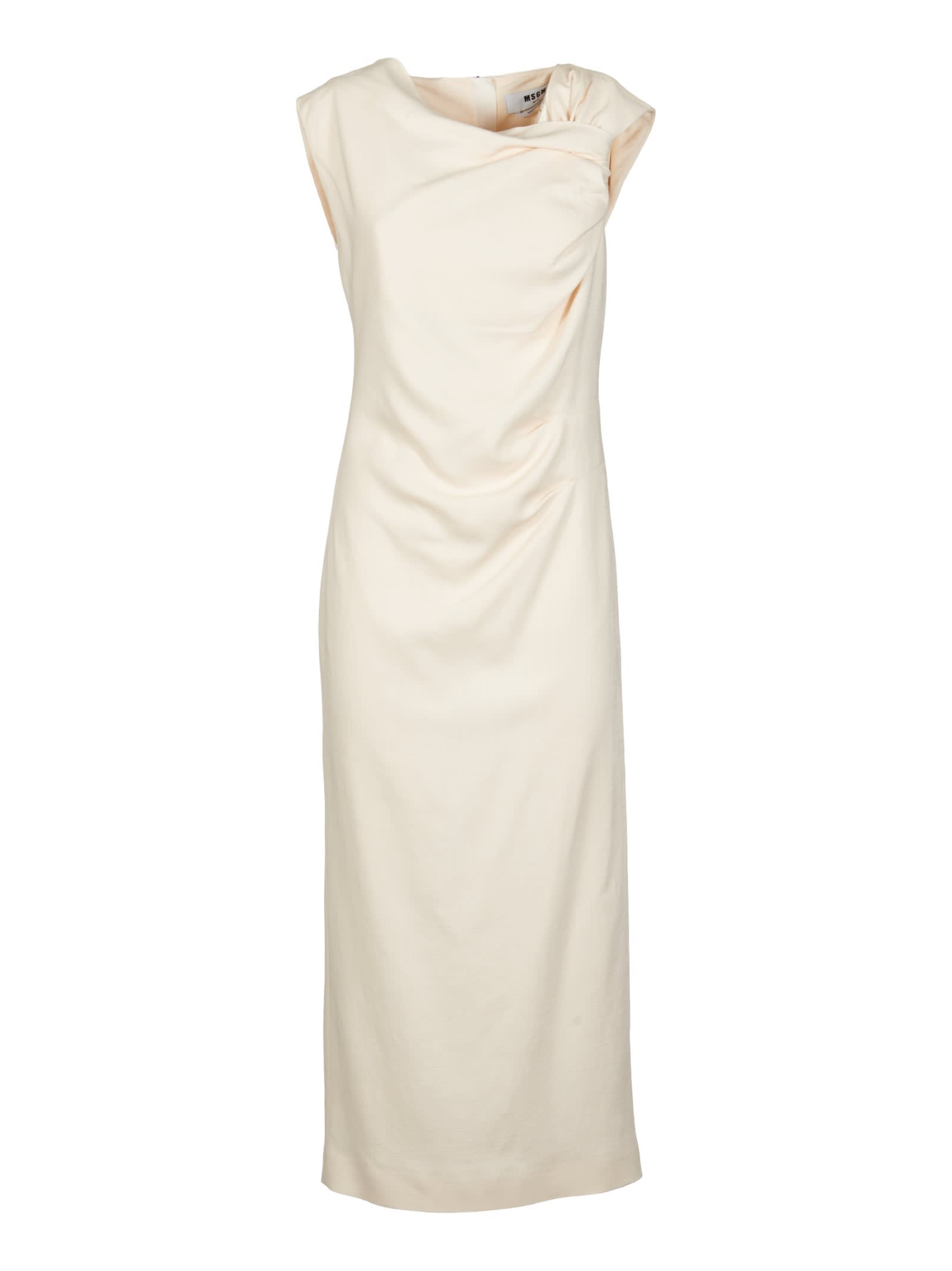 MSGM Draped Long-length Sleeveless Dress