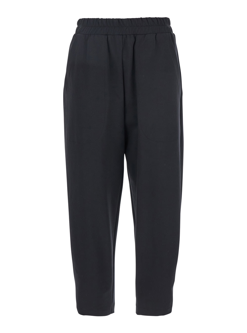 Merci Blakc Pants With Elastic Waist In Fabric Woman