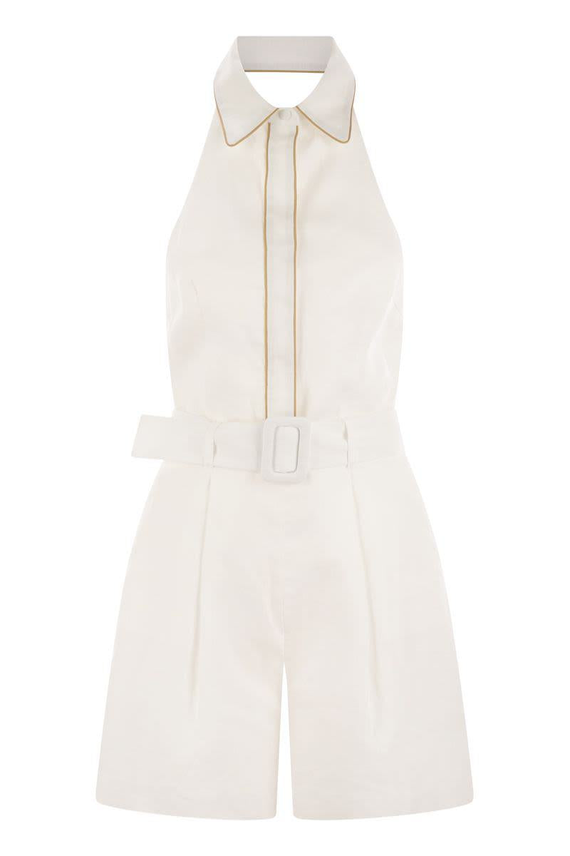 Mvp Wardrobe Linen Sleeveless Romper Suit