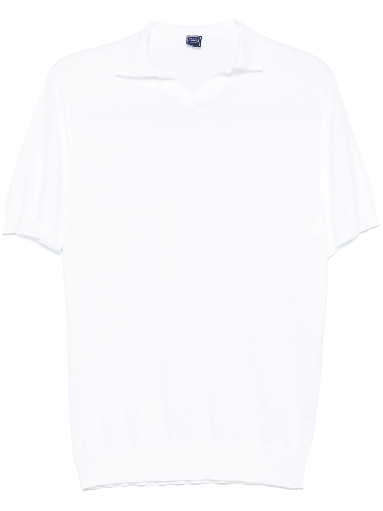 Fedeli White Cotton Polo Shirt