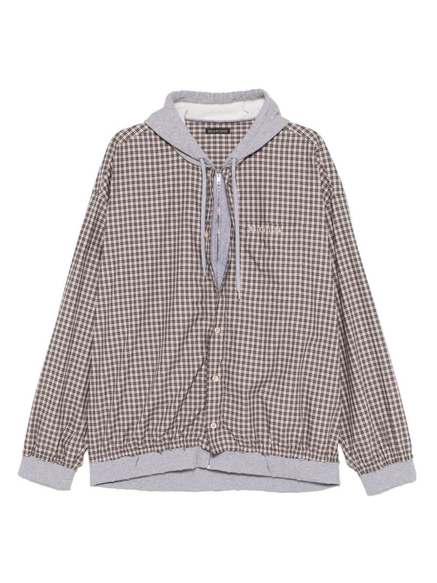 Balenciaga Tartan Hooded Shirt