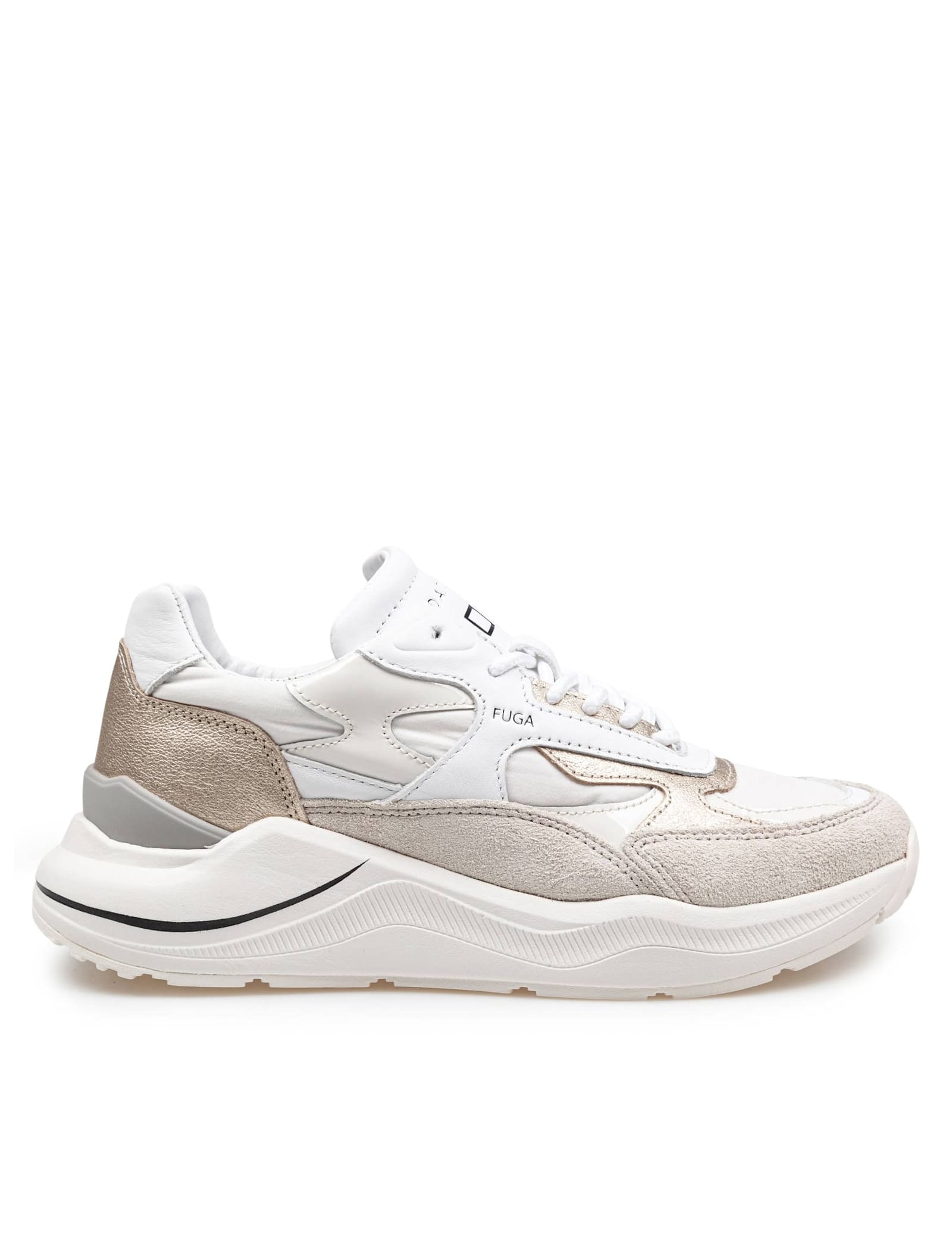D. A.T. E. D. a.t. e Fuga Sneakers In Nylon And Suede Color White/platinum