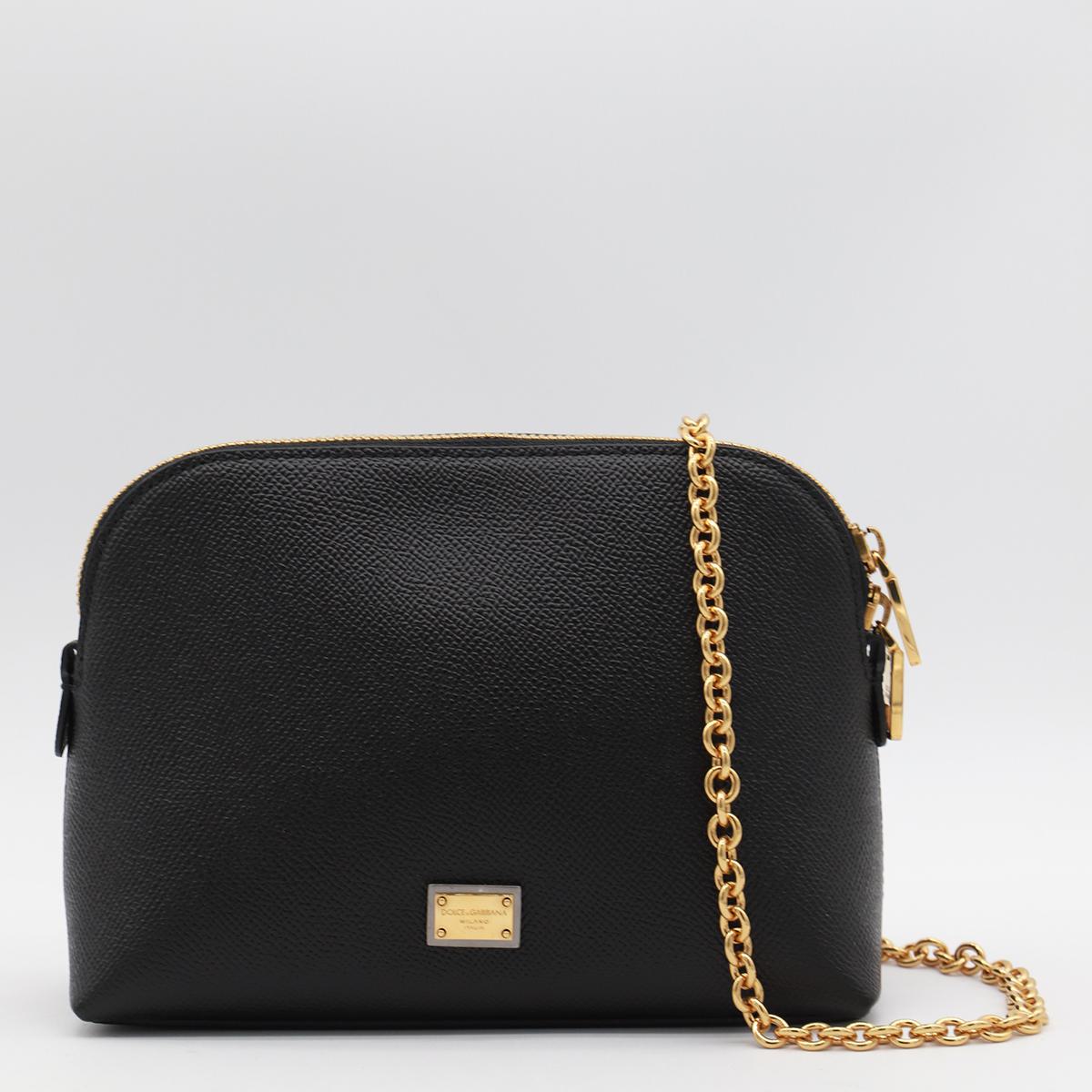 Dolce & Gabbana 黑色皮革斜挎包