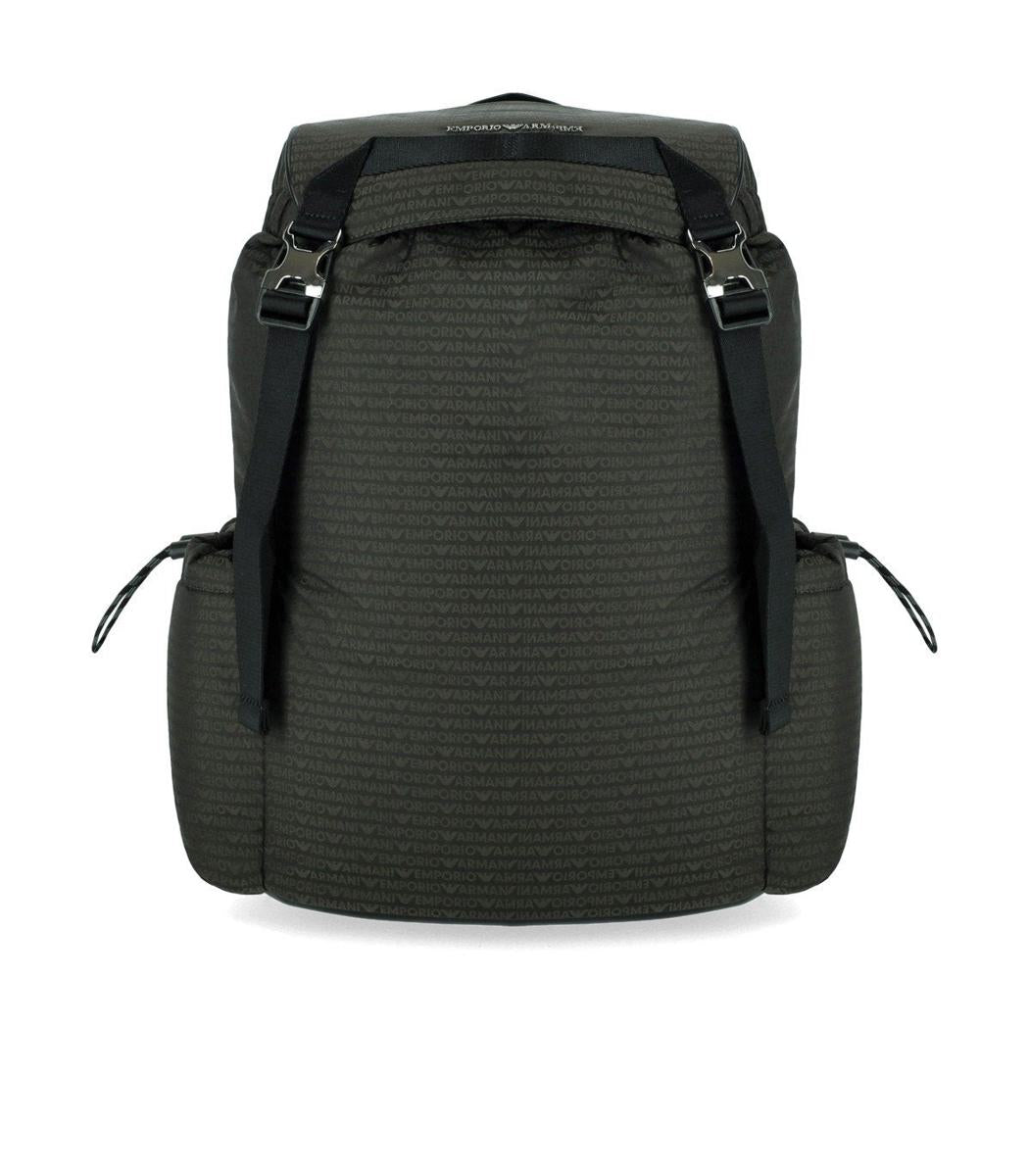 Emporio Armani Monogram Military Green Backpack
