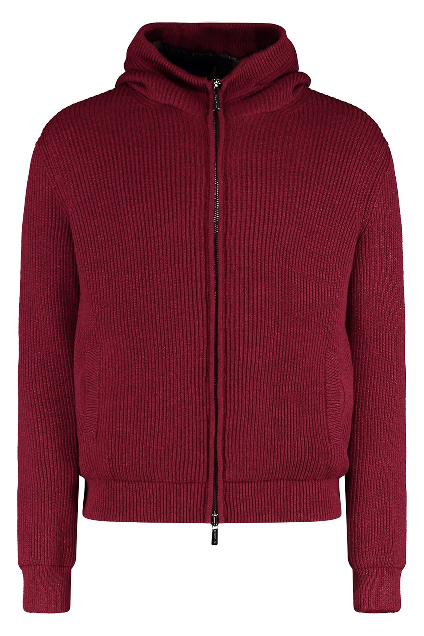 Moorer Knitted Full Zip Hoodie
