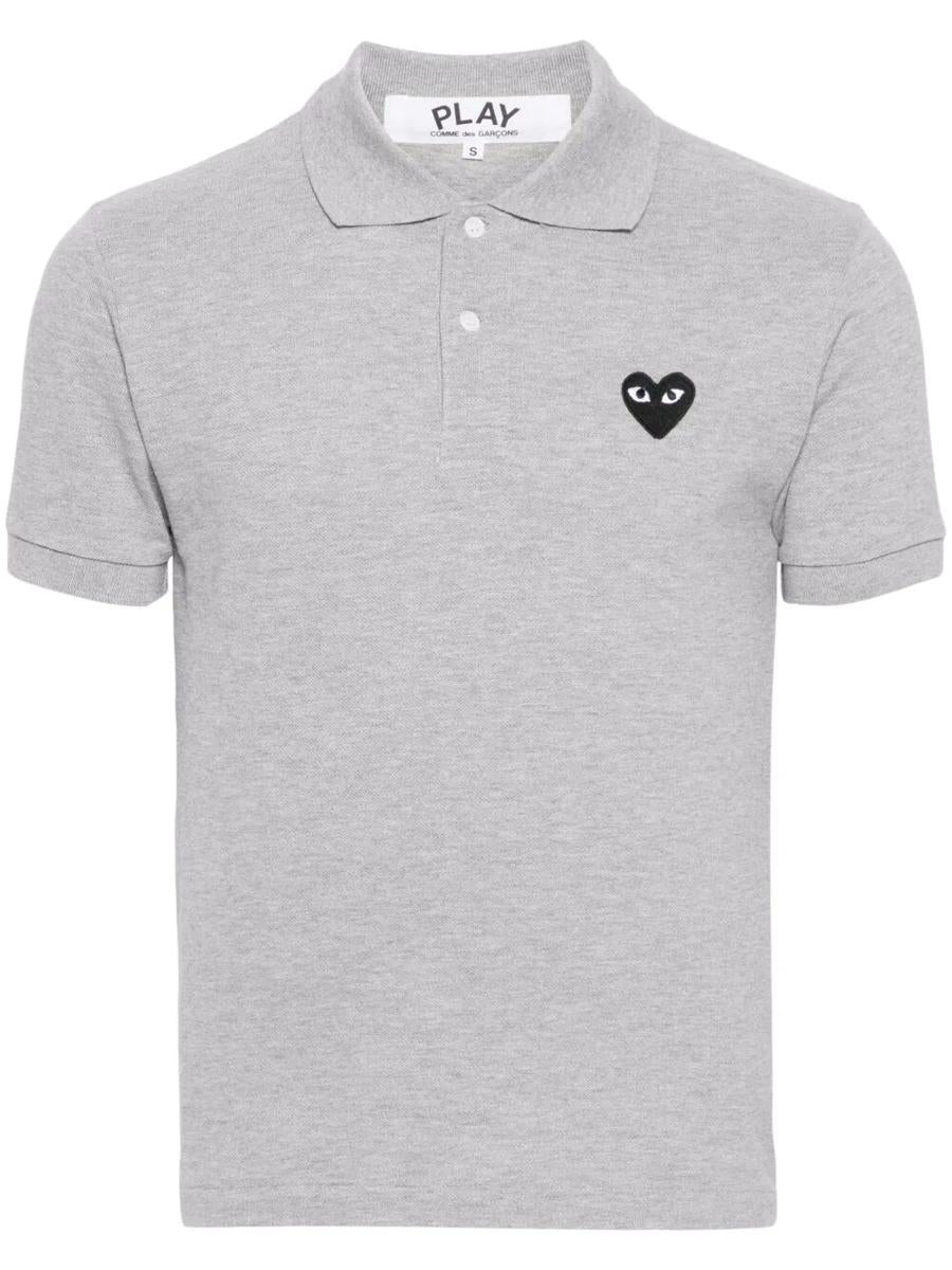 Comme Des Garçons Play Black Heart Cotton Polo Shirt Clothing