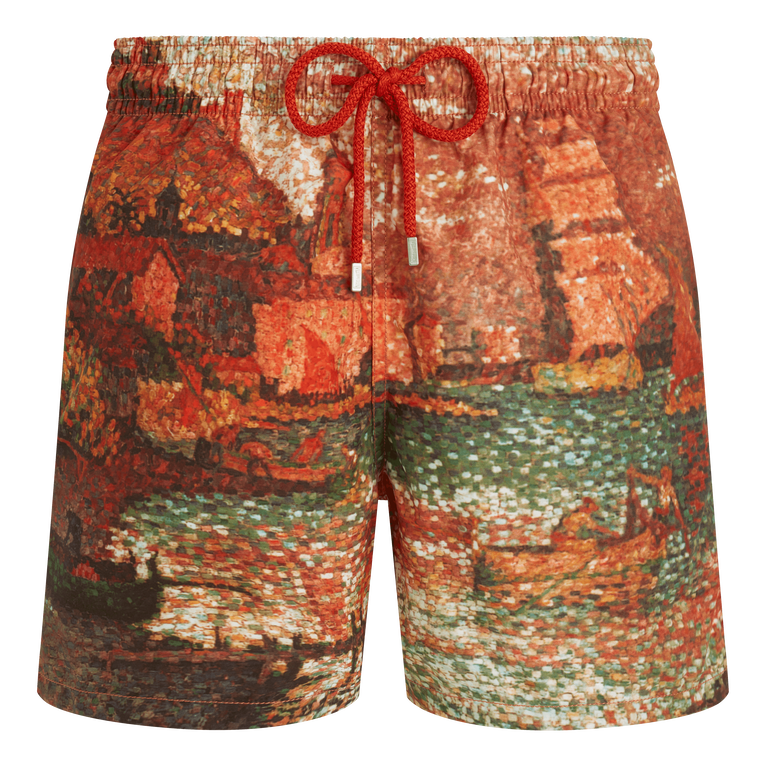 Vilebrequin Men 360 Swim Shorts Sortie Du Port De St Tropez - Swimming Trunk - Moopea - Red - Size XXXL