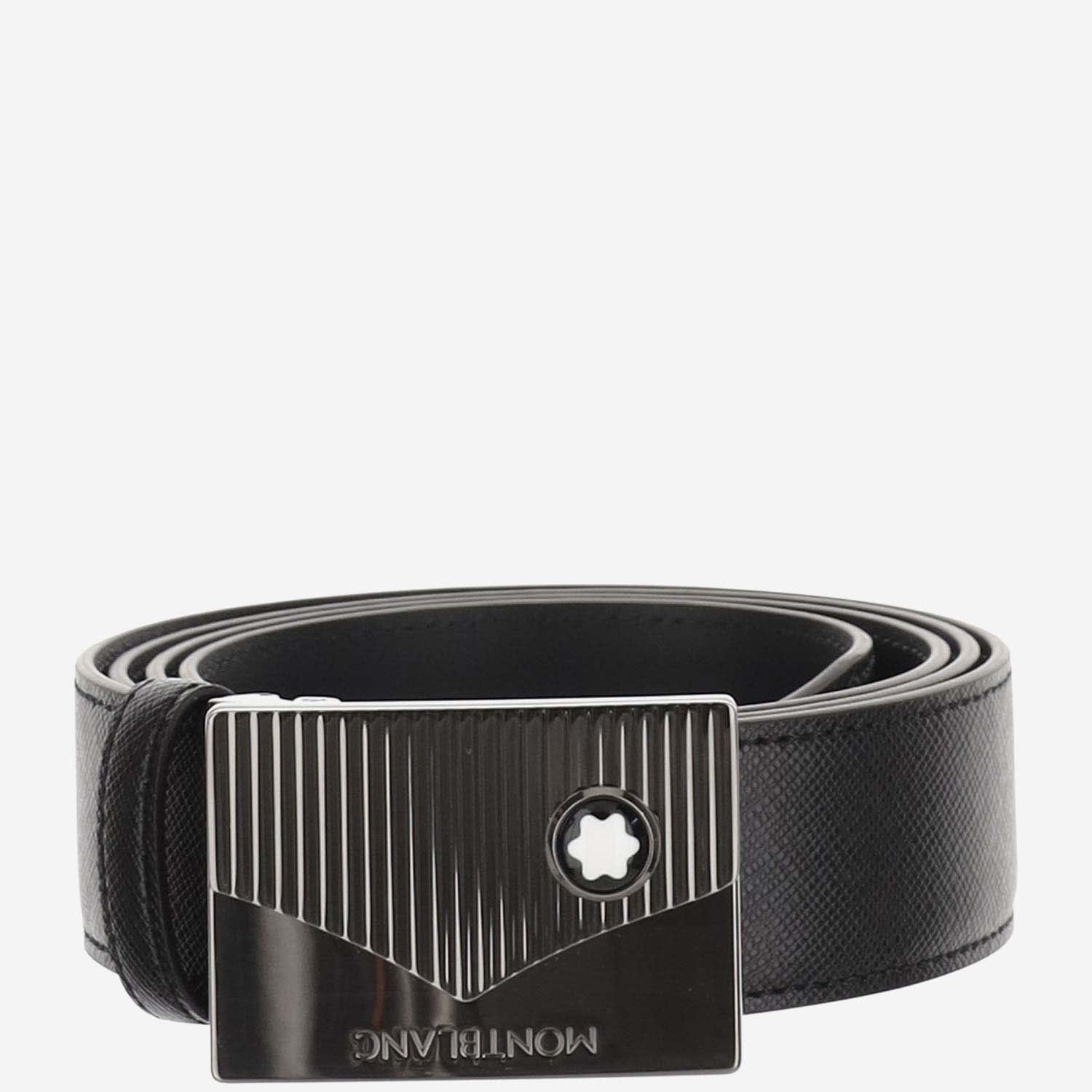 Montblanc Leather Belt With Emblem