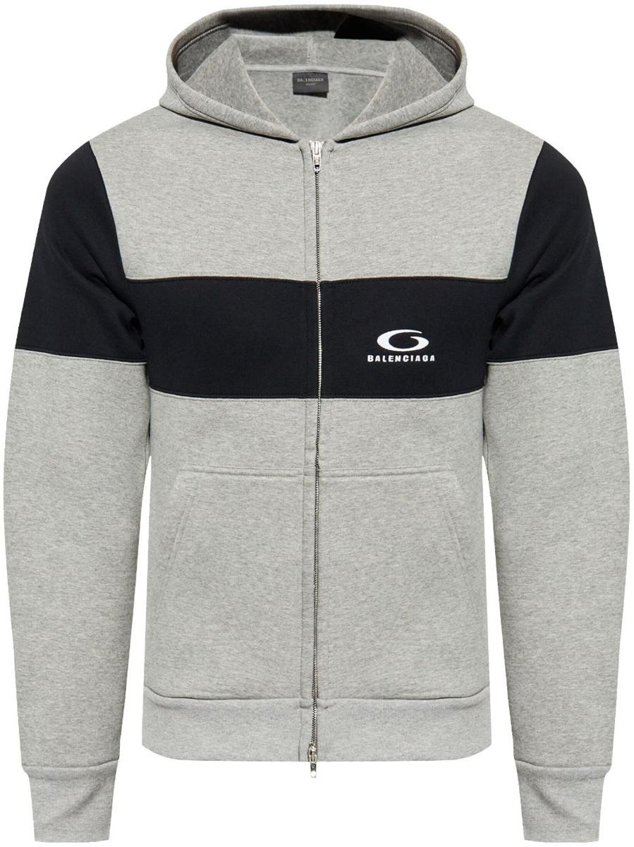 Balenciaga Logo Cotton Zipped Hoodie