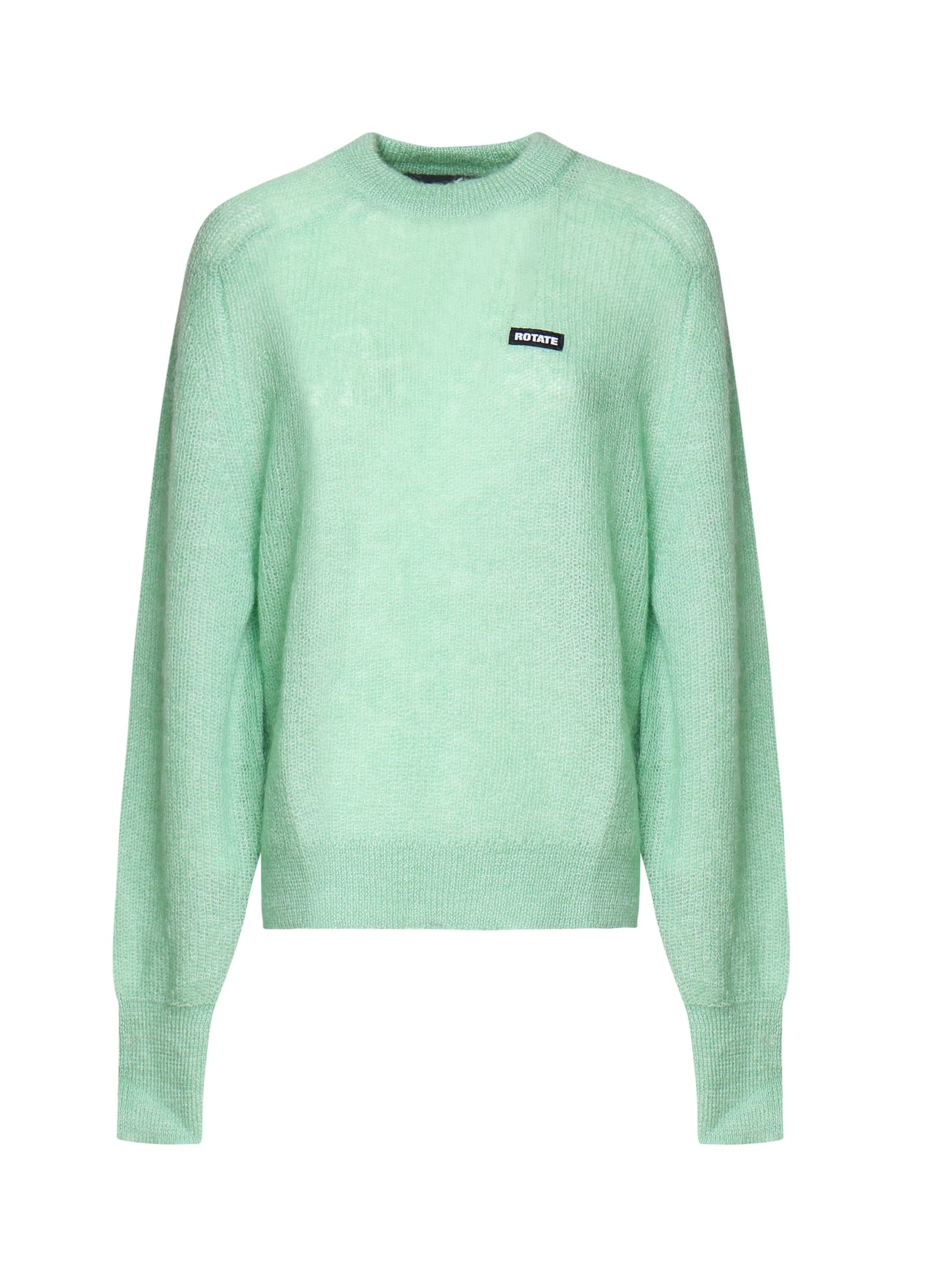Rotate by Birger Christensen Logo Detail Rib Trim Knit Sweater