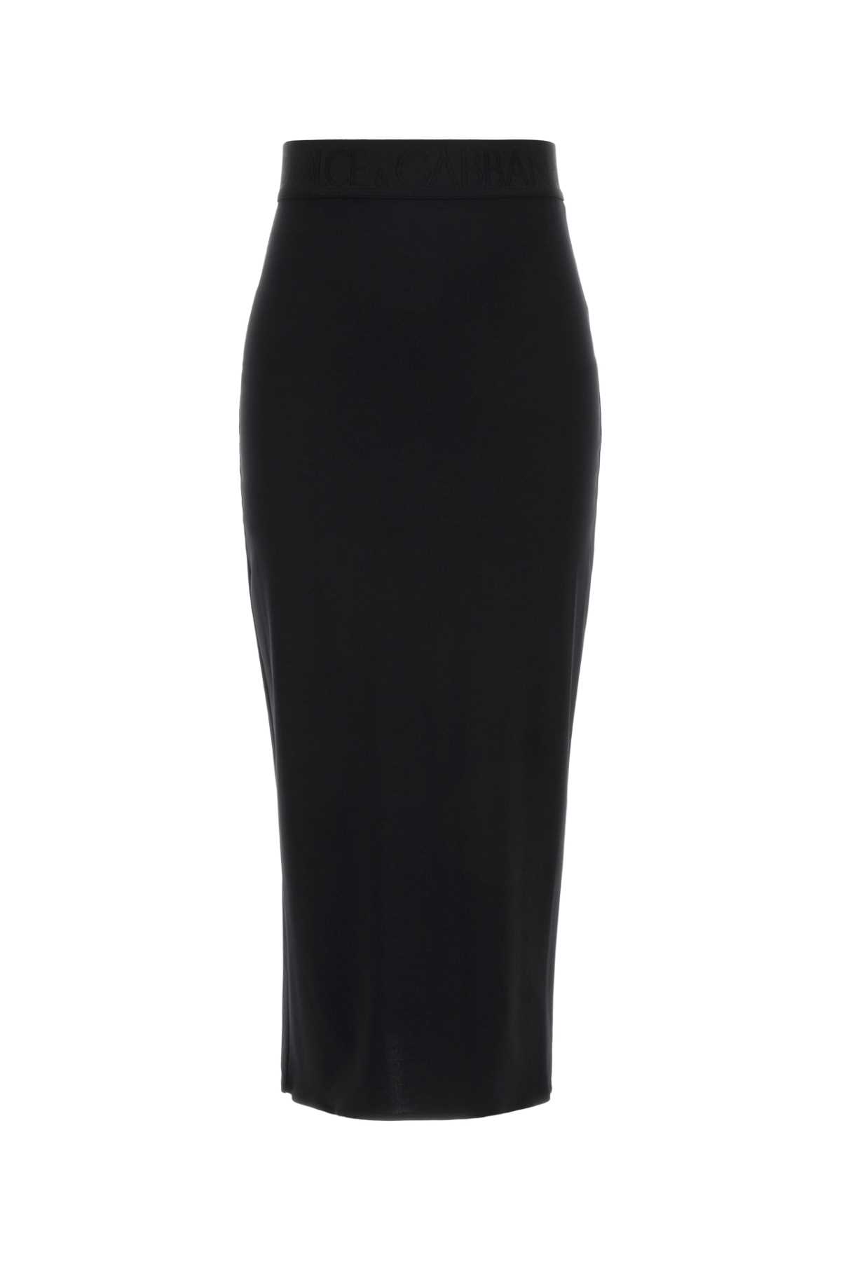 Dolce & Gabbana Black Stretch Viscose Blend Skirt