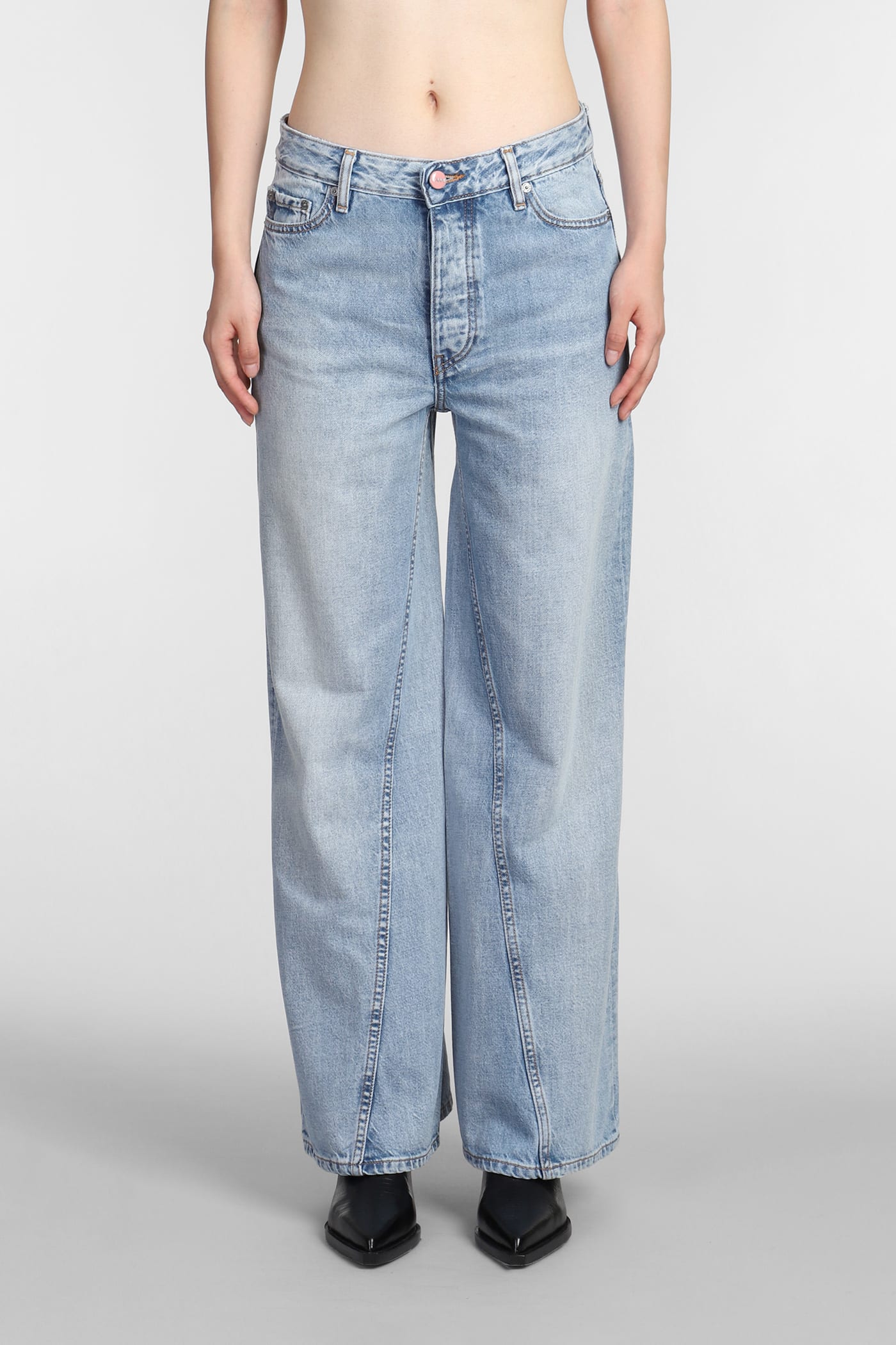 Ganni Jozey Jeans In Blue Cotton