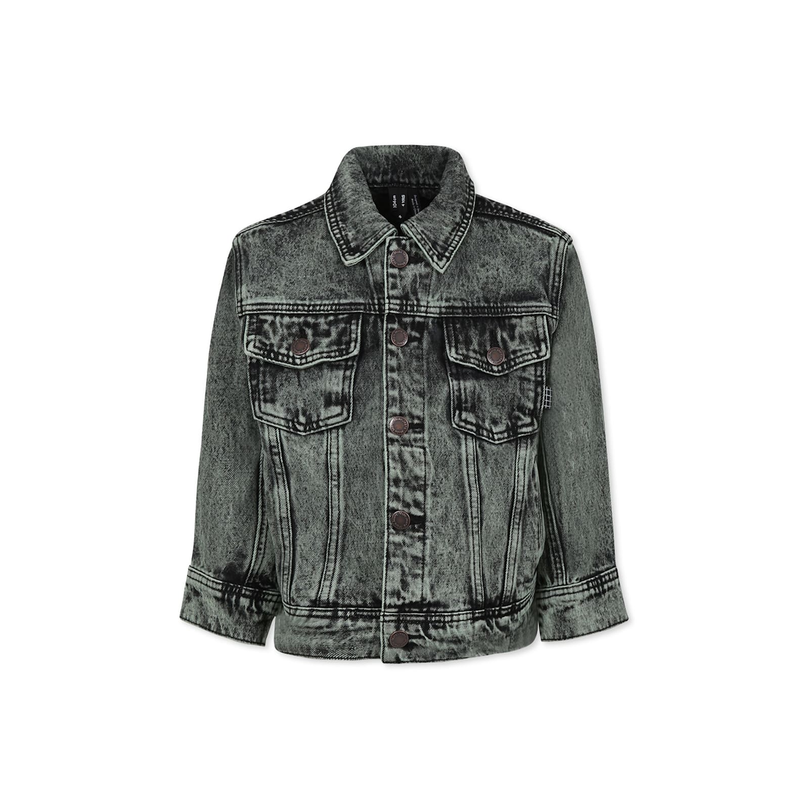 Molo Green Denim Jacket For Kids