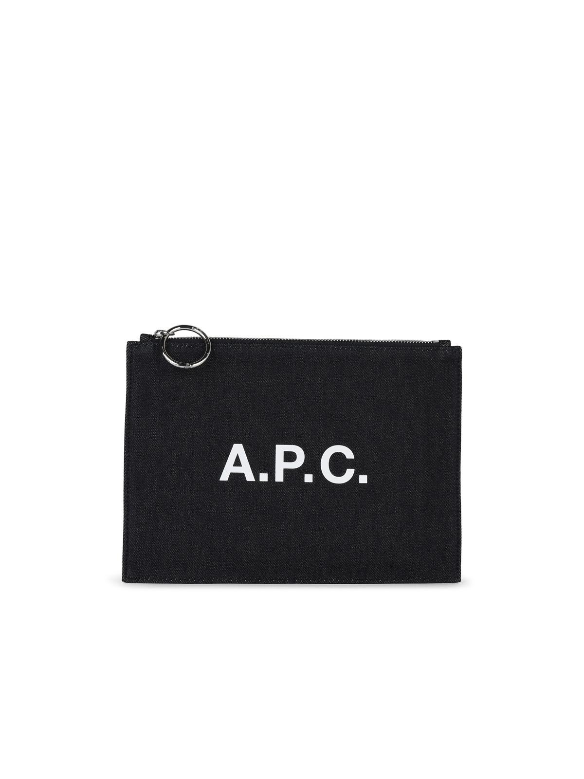 A. P.C. tokyo Blue Cotton Clutch Bag