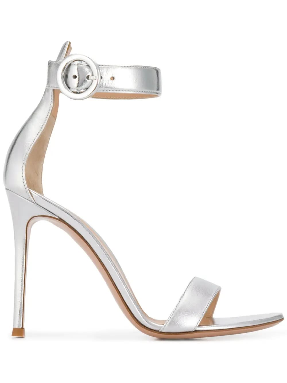 Gianvito Rossi Silver Portofino 105 Sandals