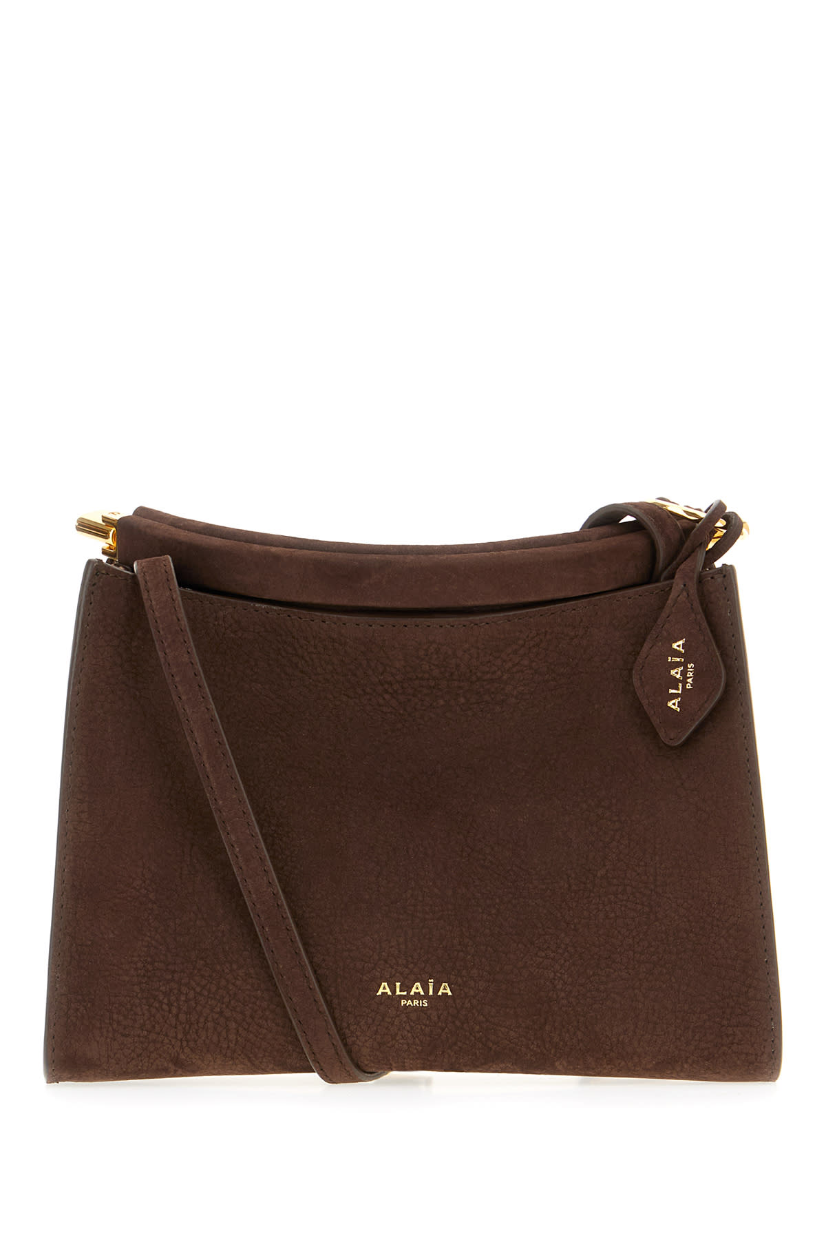 Alaia Chocolate Leather Square Crossbody Bag