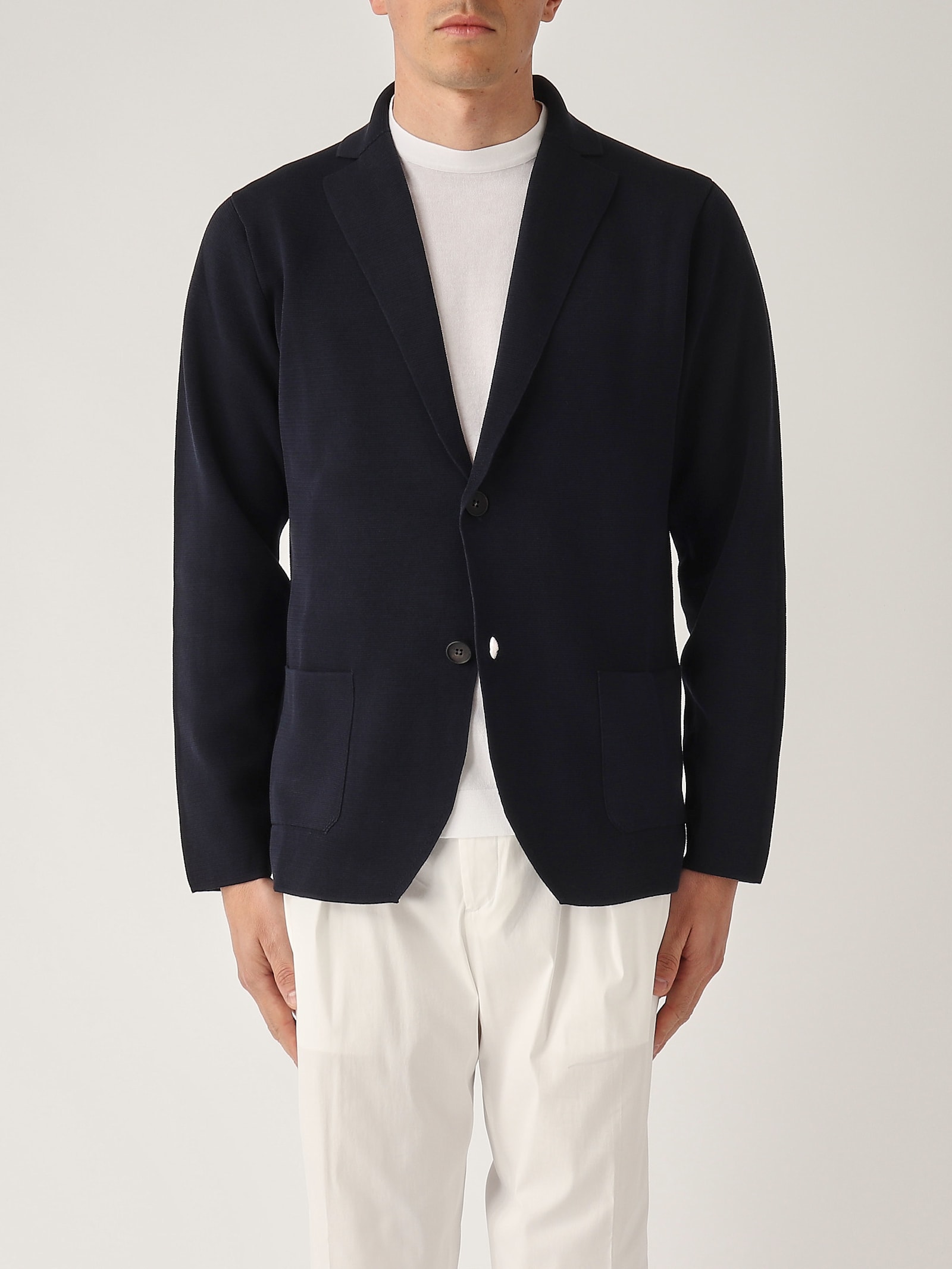 Filippo De Laurentiis Giacca In Maglia Mono Petto Crepe Cotton Blazer
