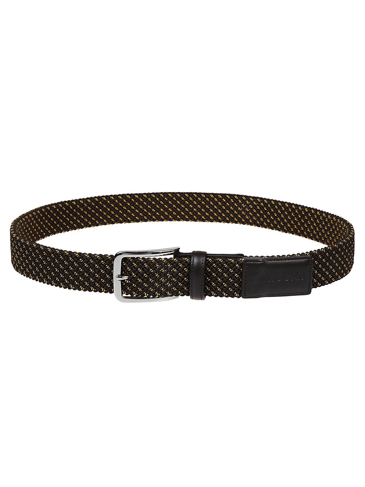 Hogan Logo Stamped Buckle Belt