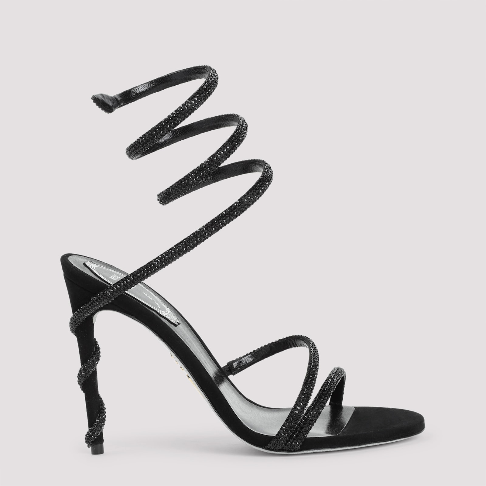René Caovilla Margot Sandals In Black Leather