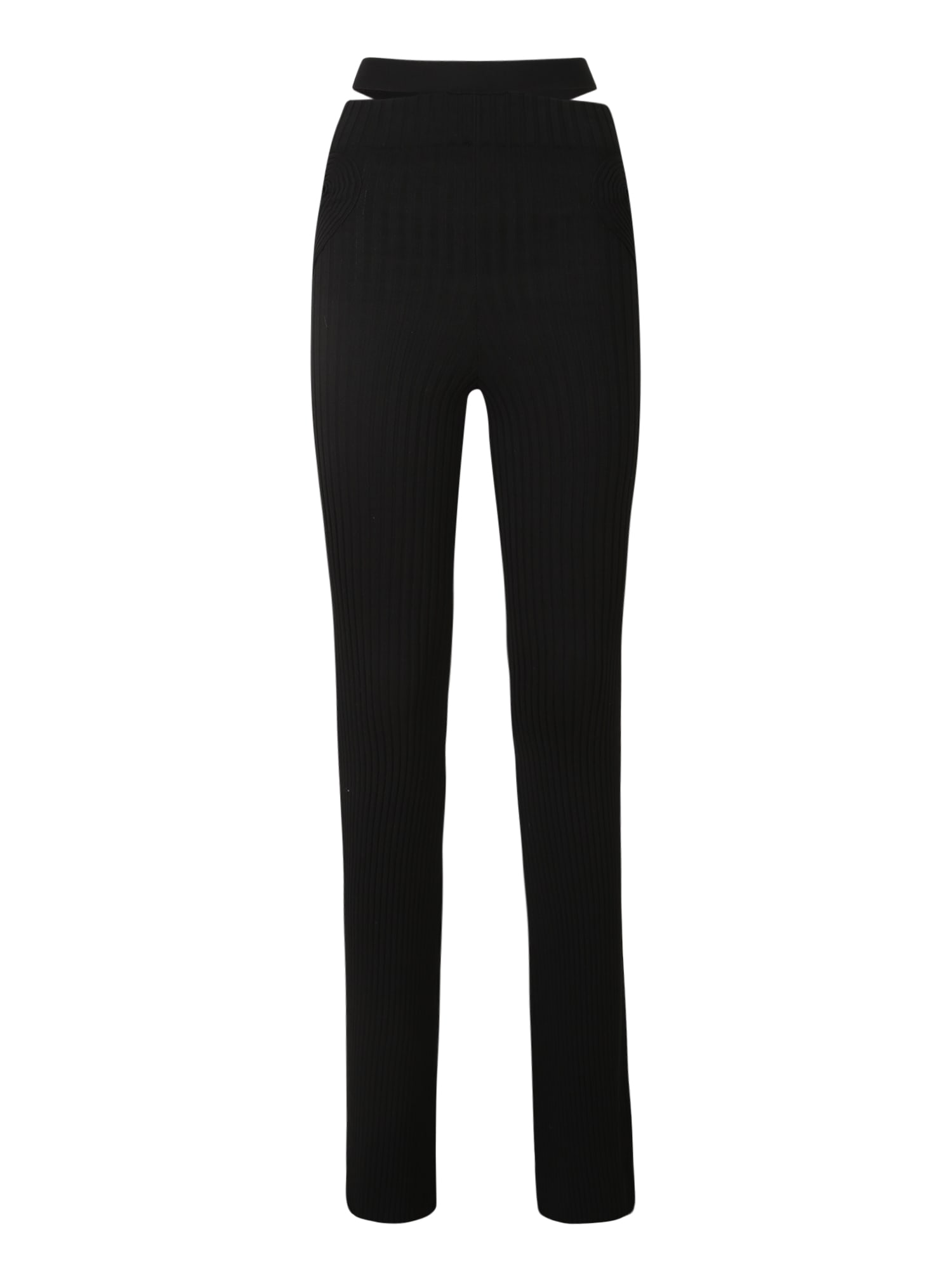 ANDREĀDAMO Ribbed Knit Slim Trousers