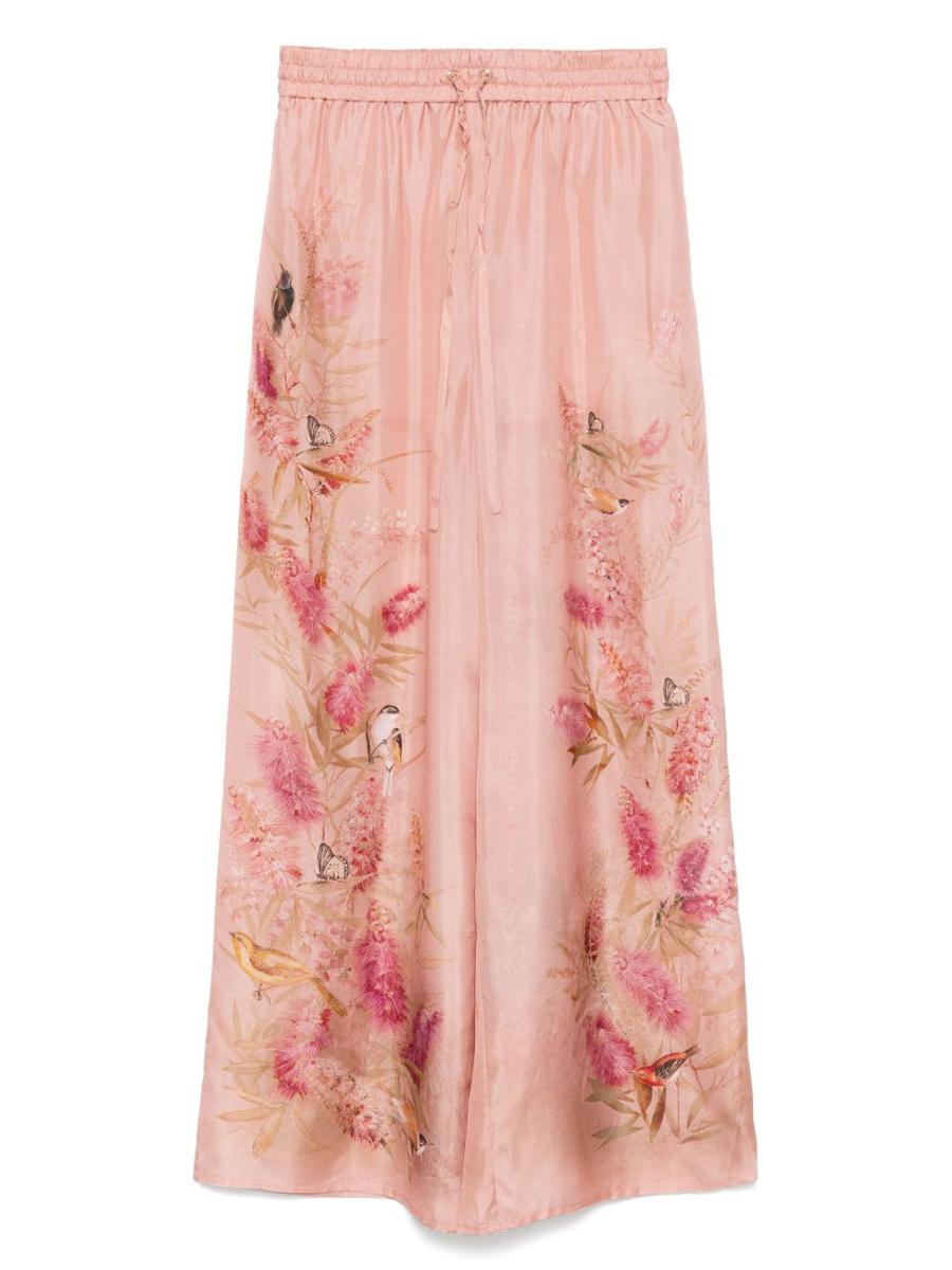 Zimmermann Cascadian Printed Silk Trousers