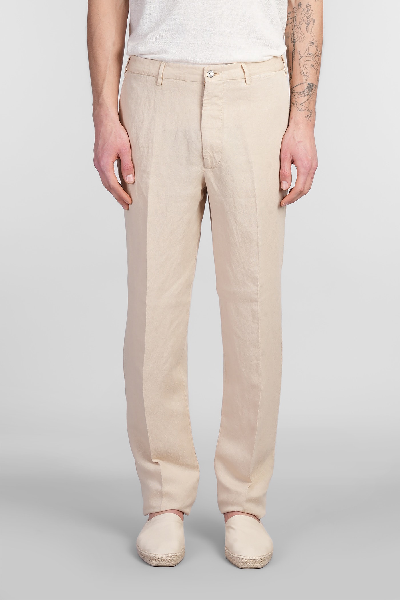 Santaniello Flip Ffevo Pants In Beige Cly