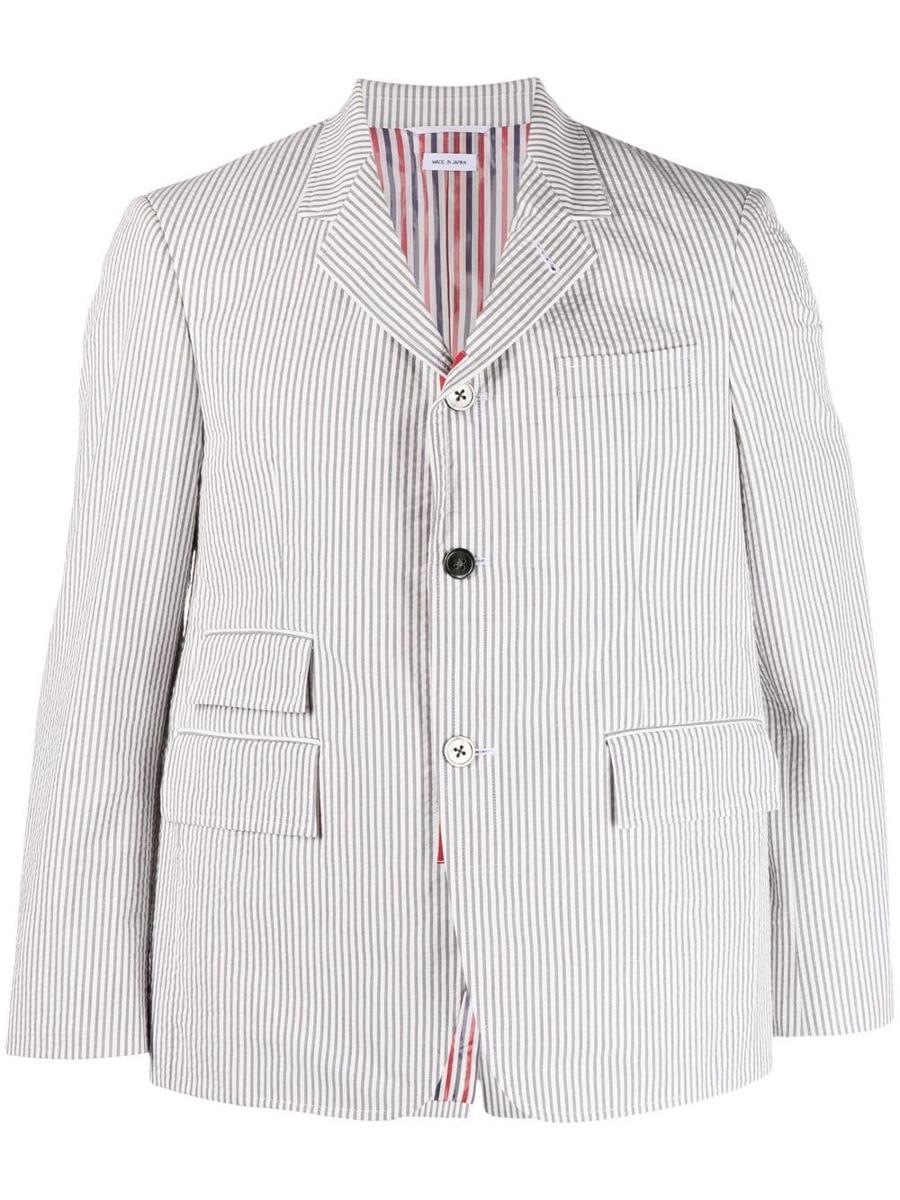 Thom Browne Blazer In Seersucker Clothing